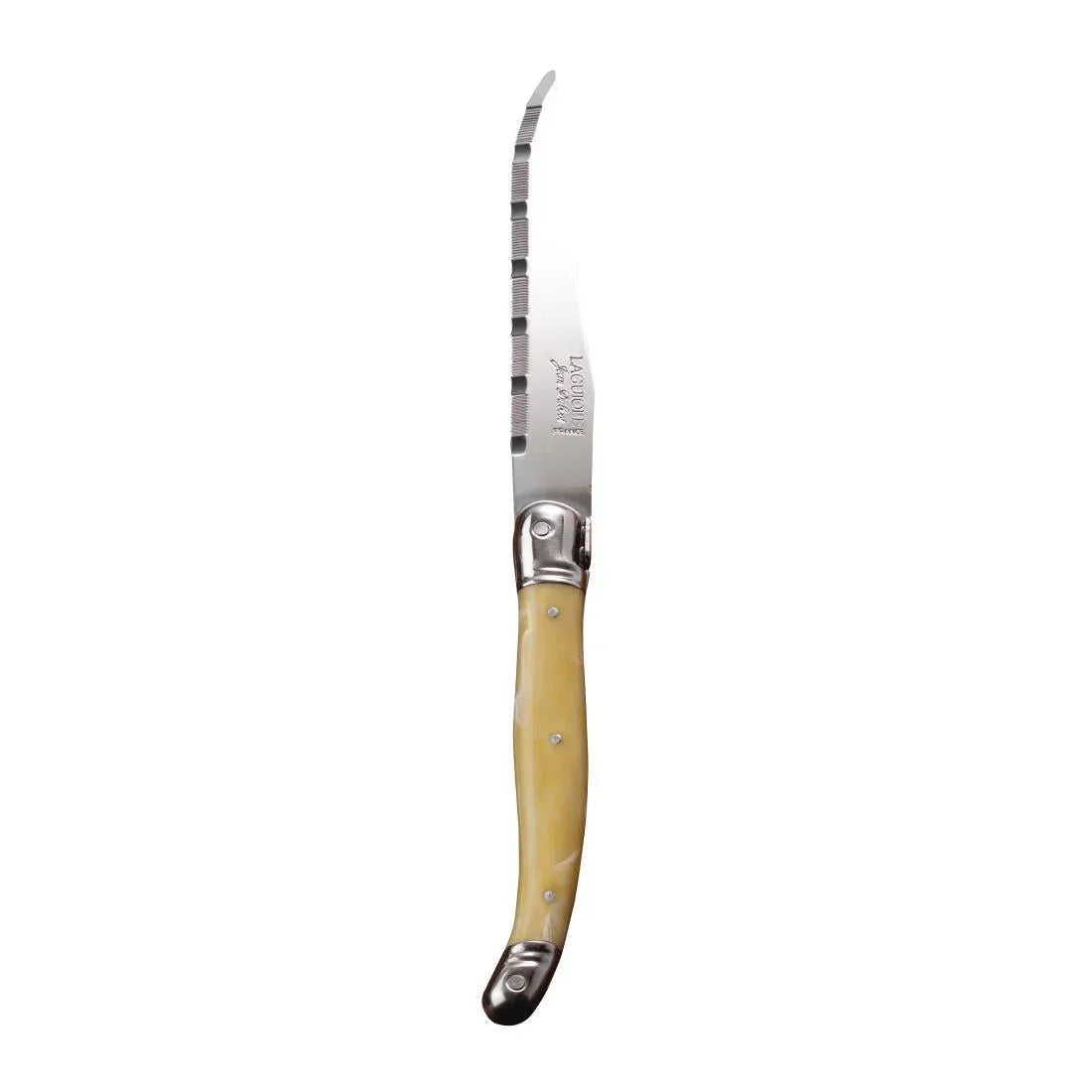 V595 Laguiole Serrated Steak Knives Horn Handle (Pack of 6) - JD Catering Equipment Solutions Ltd