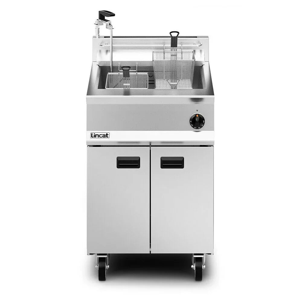 Lincat Opus 800 Natural/LPG Free-standing Single Tank Fryer with Pumped Filtration OG8107/OP - JD Catering Equipment Solutions Ltd