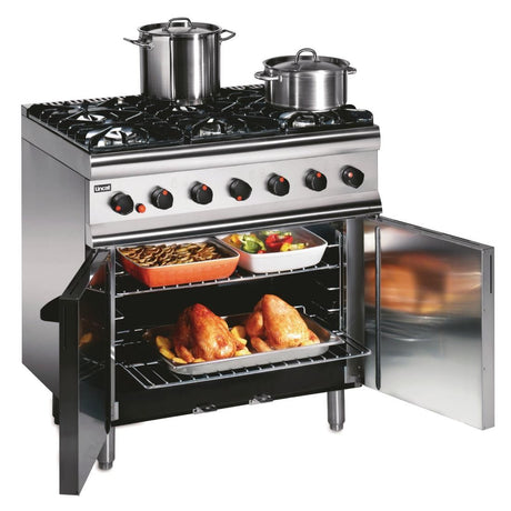Lincat Silverlink 600 Natural/LPG 6 Burner Oven Range with Rear Castors SLR9C JD Catering Equipment Solutions Ltd