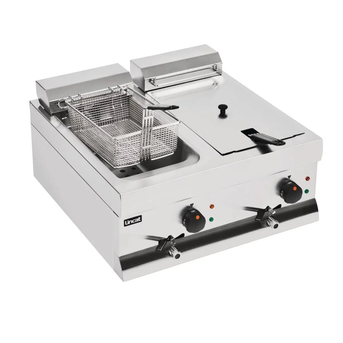 F896 Lincat Silverlink 600 Twin Tank Twin Basket Countertop Electric Fryer DF612 - JD Catering Equipment Solutions Ltd