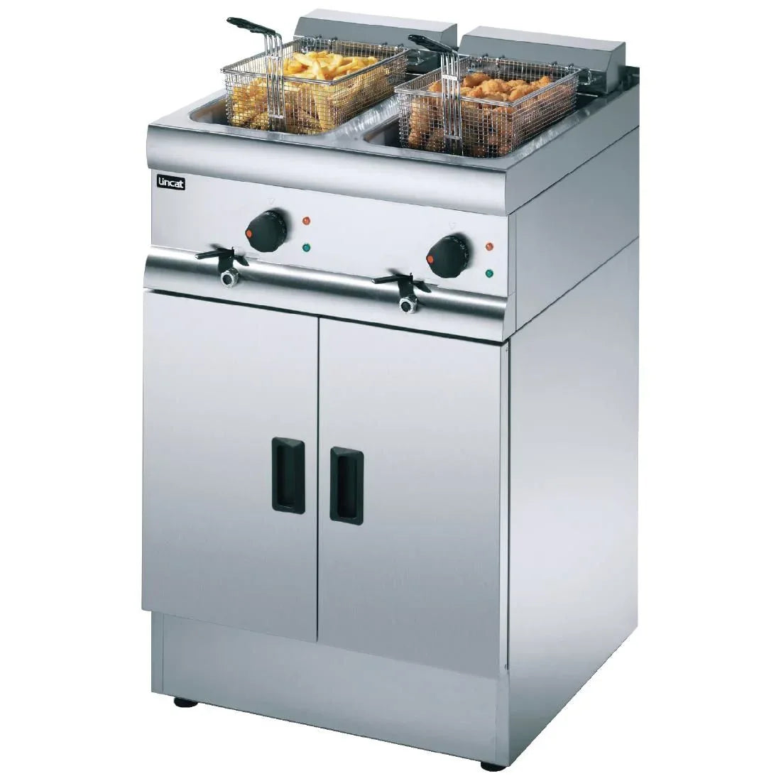 Lincat Silverlink 600 Twin Tank Twin Basket Free Standing Electric Fryer J12 J962 - JD Catering Equipment Solutions Ltd