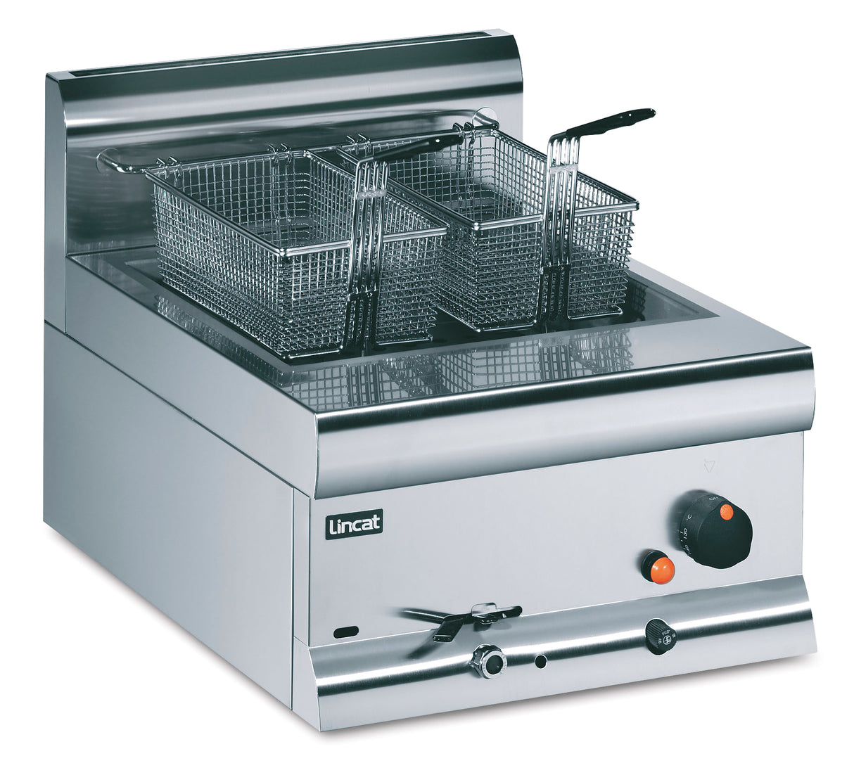 F893 Lincat Single Tank Twin Basket Countertop Natural/LPG Shallow Fryer DF4