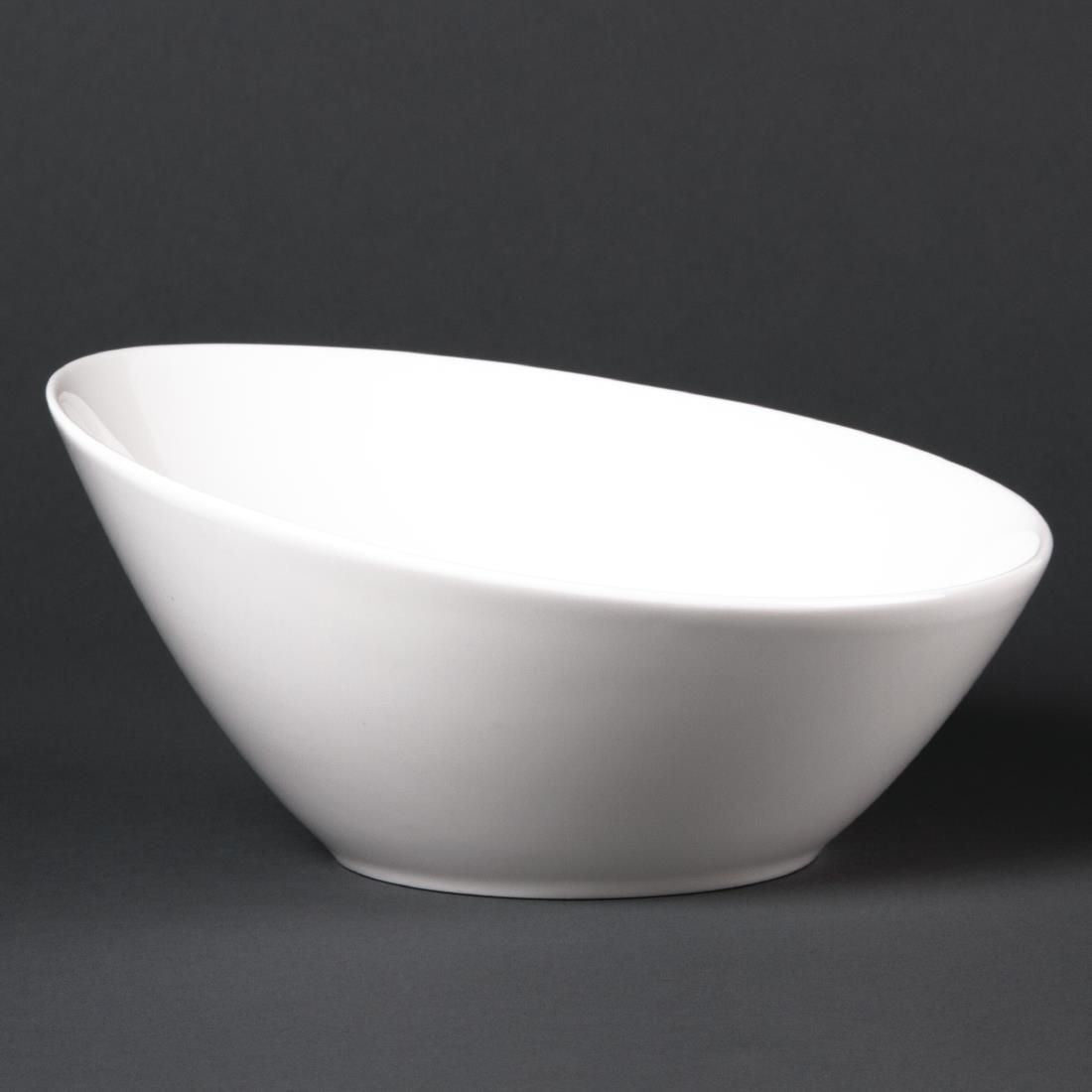Lumina Fine China Oval Sloping Bowls 202mm (Pack of 6) JD Catering Equipment Solutions Ltd