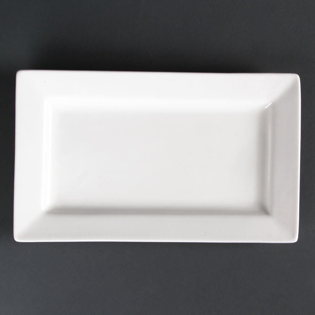 Lumina Wide Rim Rectangular Plates 257x 155mm (Pack of 4) JD Catering Equipment Solutions Ltd