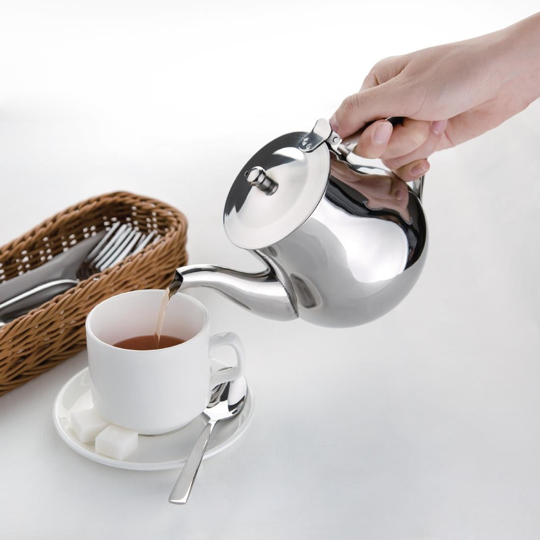 M981 Olympia Arabian Stainless Steel Teapot 700ml JD Catering Equipment Solutions Ltd