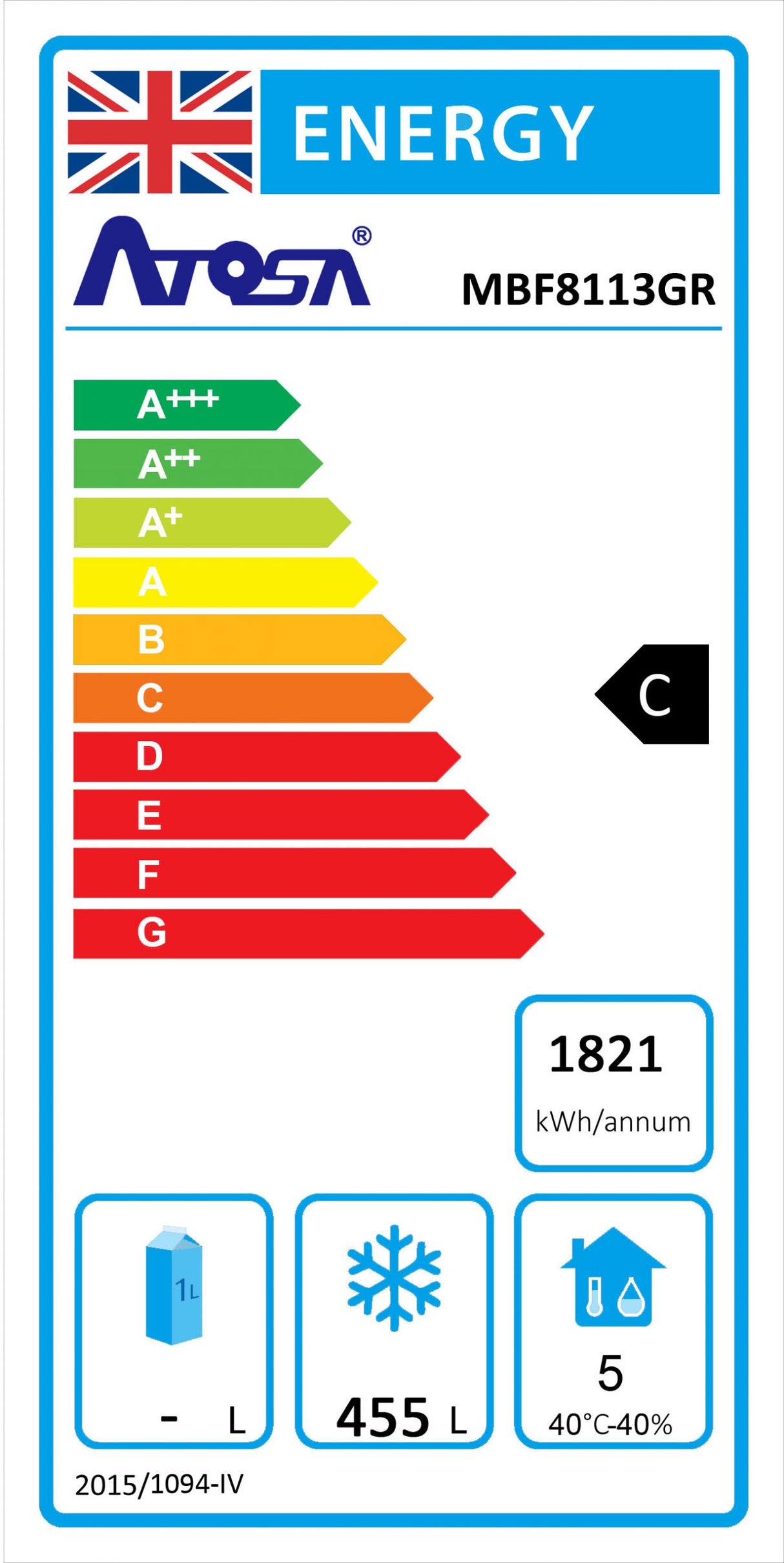 Atosa MBF8113HD Reversible Single Door Freezer Cabinet 650 Lt GN2/1