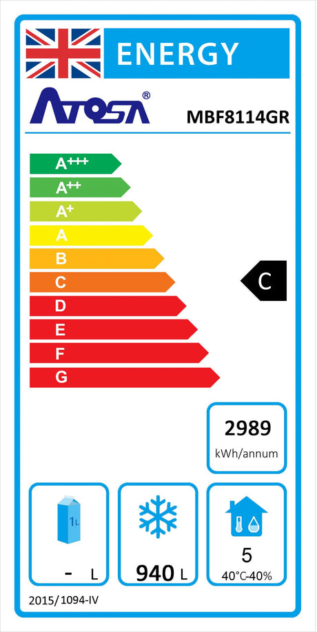 Atosa MBF8114HD Top Mounted Double Door Freezer 1300 Litres