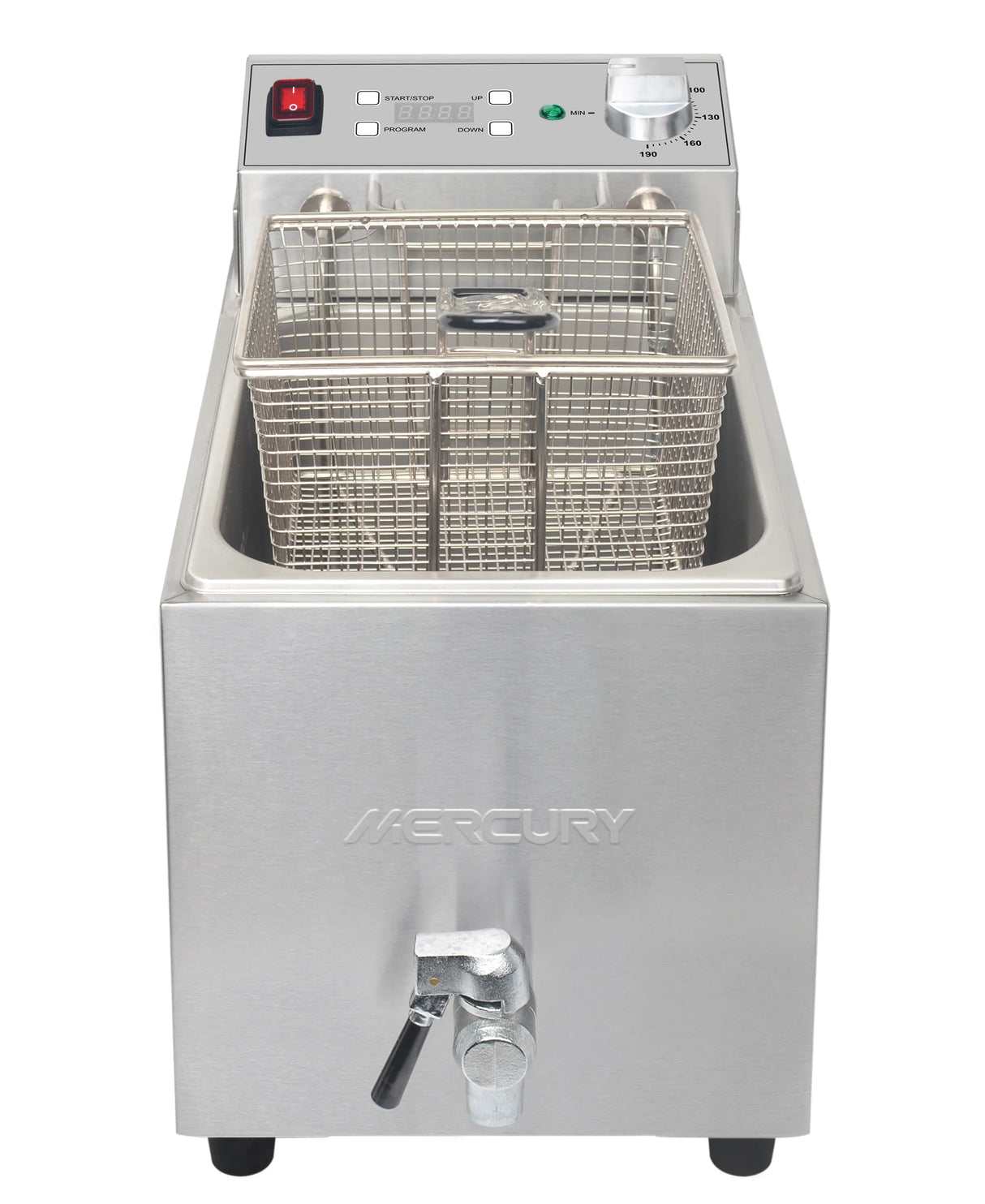 MEF-L8-SAT Mercury single tank countertop electric fryer 8 Litre tank