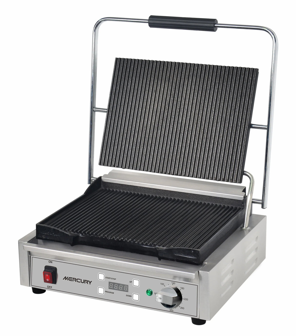 MEP-M-SATRR Mercury single countertop ribbed grill with digital timer
