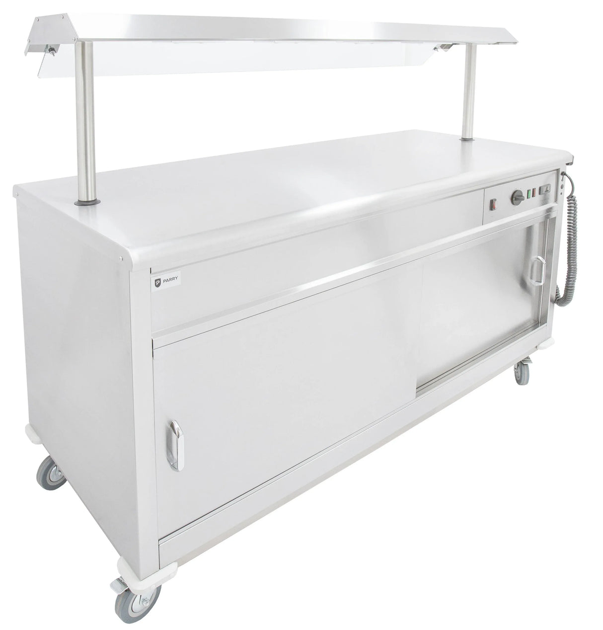 Parry Hot Mobile Servery Flat Top - With Gantry MSF12G - JD Catering Equipment Solutions Ltd