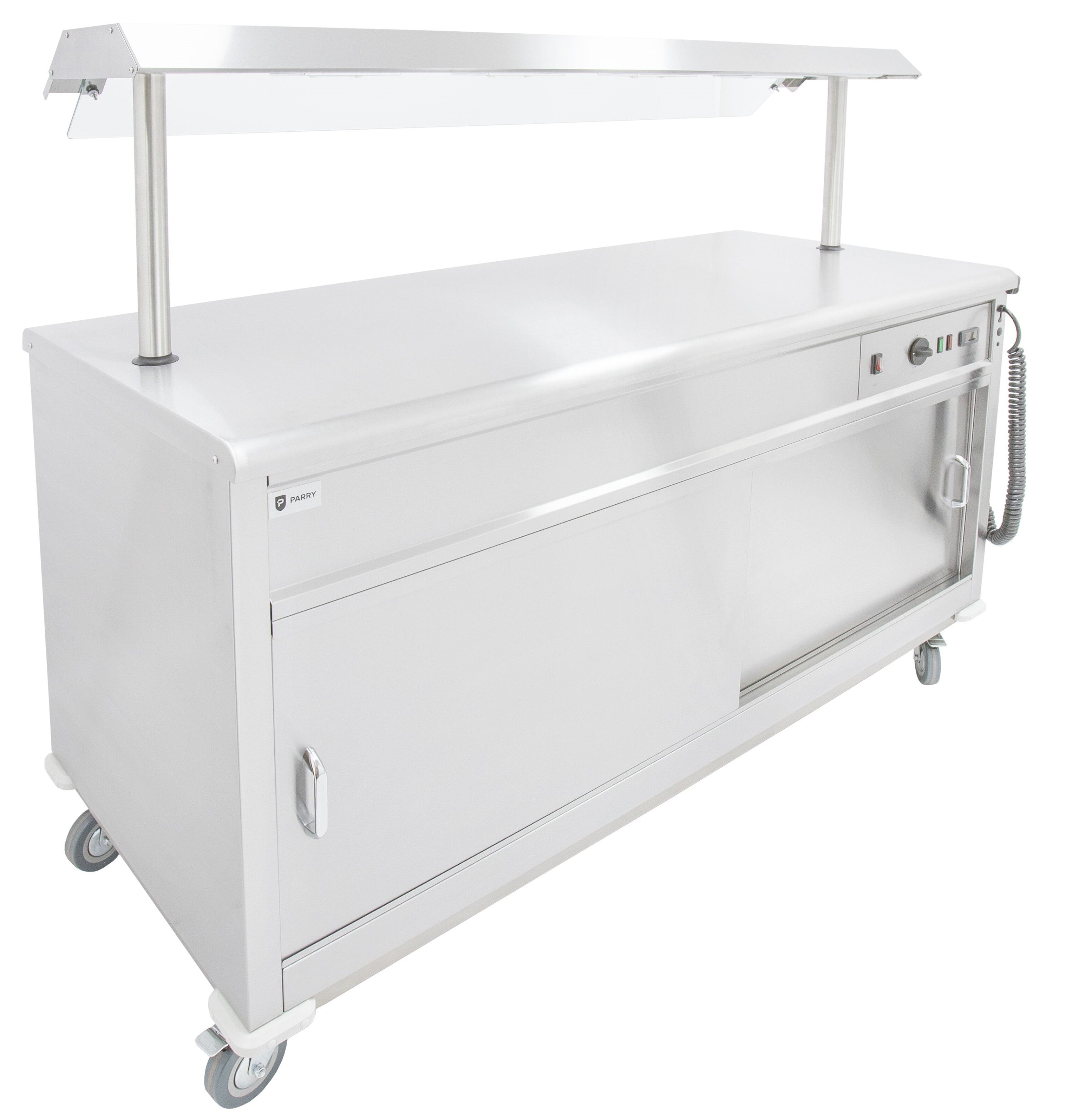Parry Hot Mobile Servery Flat Top - With Gantry MSF12G