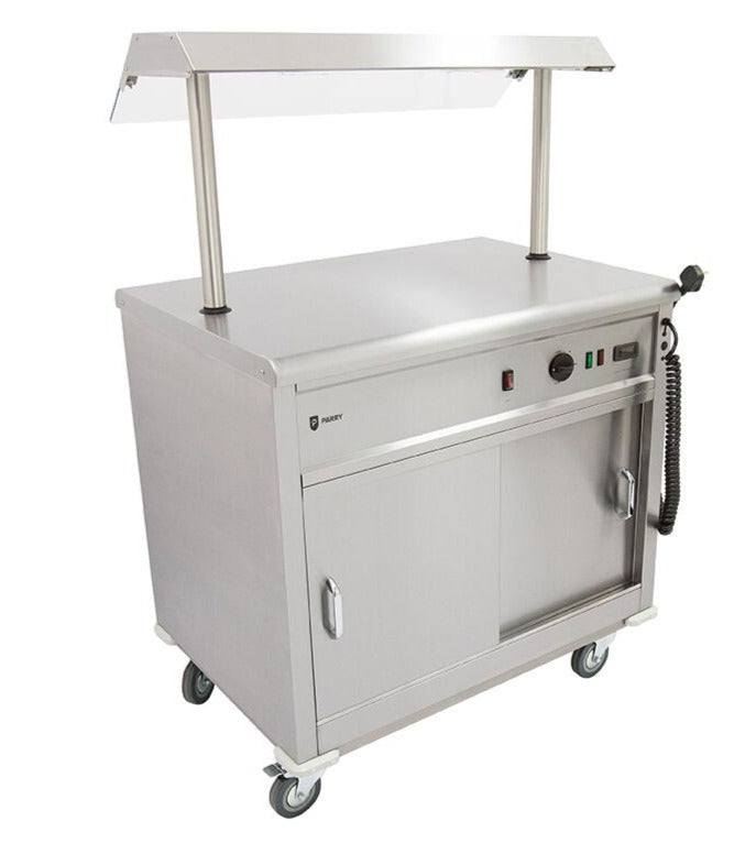 Parry Hot Mobile Servery Flat Top - With Gantry MSF9G