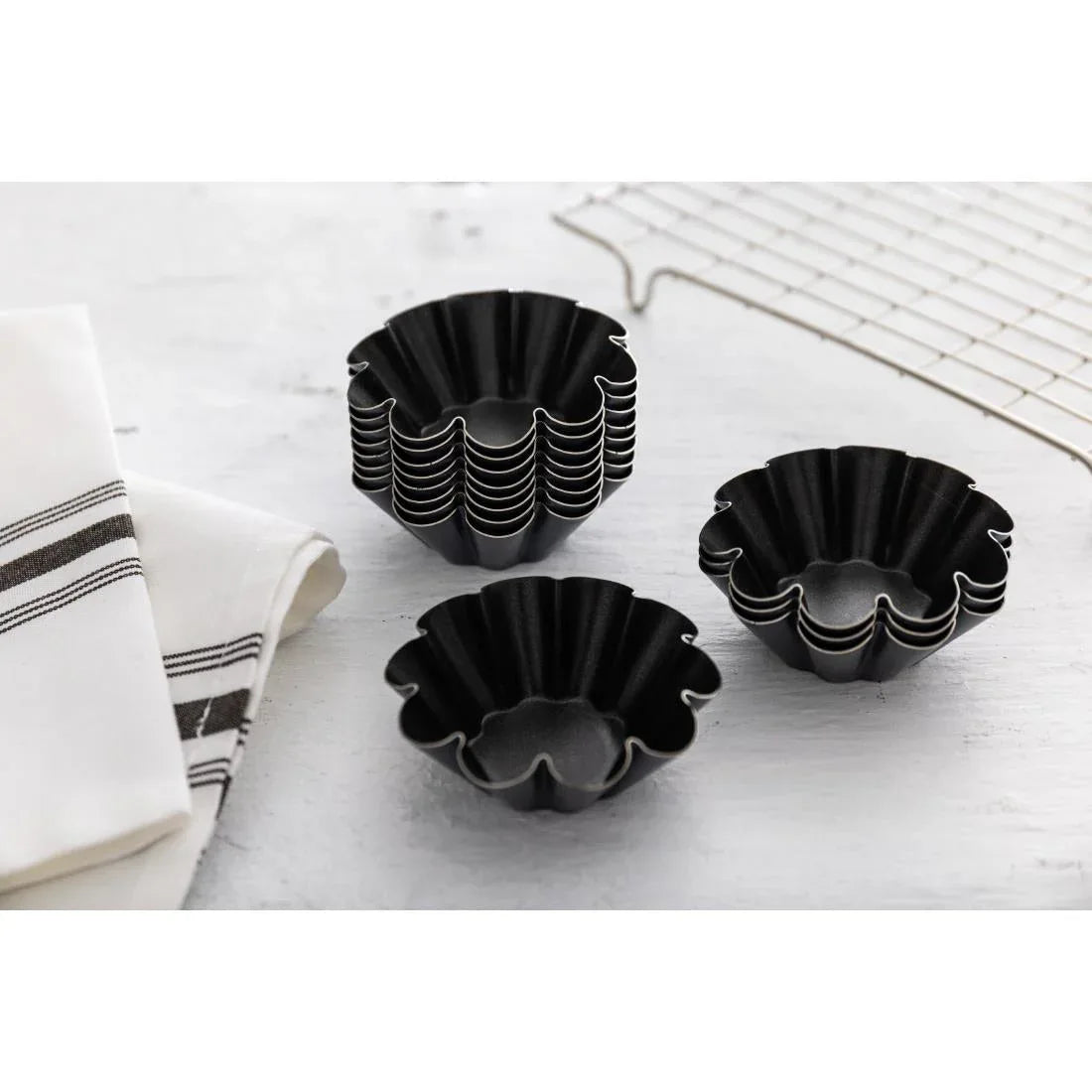 E238 Matfer Non-Stick Mini Brioche Mould 75mm (Pack of 12) - JD Catering Equipment Solutions Ltd