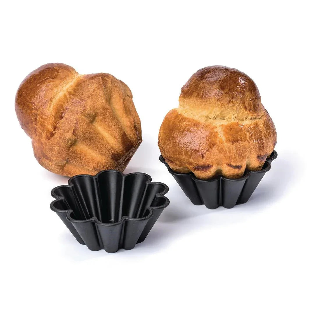 E238 Matfer Non-Stick Mini Brioche Mould 75mm (Pack of 12) - JD Catering Equipment Solutions Ltd