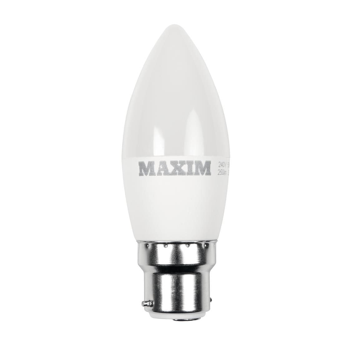 Maxim LED Candle Bayonet Cap 6W (Pack of 10) JD Catering Equipment Solutions Ltd