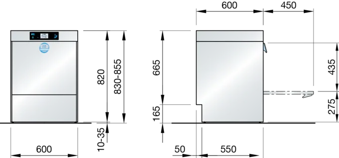 Meiko M-iClean UM+ Front loading glass or dishwasher with increased door height of 435mm 500mm x 500mm basket - JD Catering Equipment Solutions Ltd