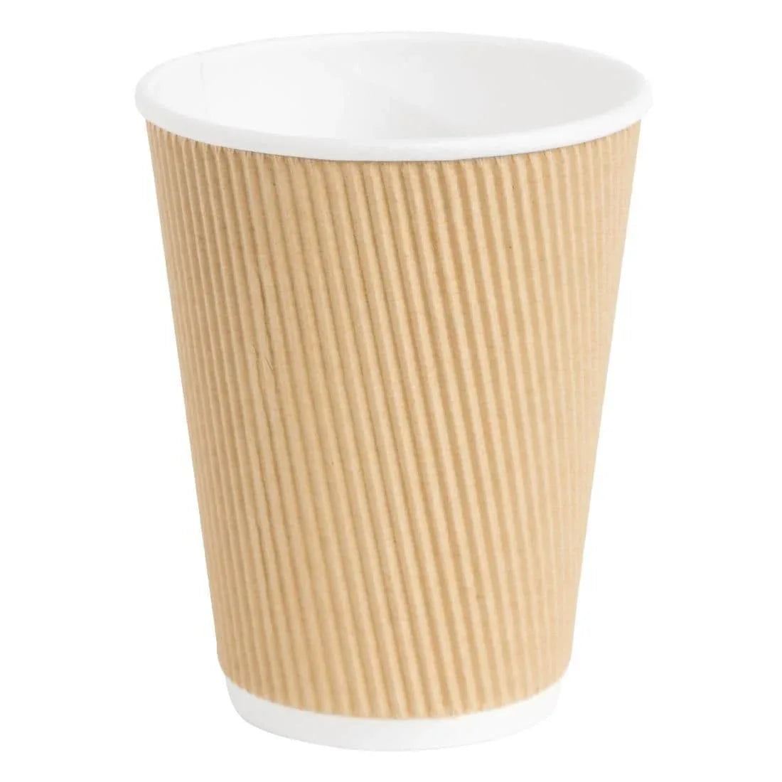 GP444 (Pack of 500) Fiesta Disposable Coffee Cups Ripple Wall Kraft 340ml / 12oz - JD Catering Equipment Solutions Ltd