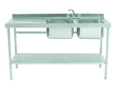 Parry Sink Unit Fully Assembled Double Bowl LH Drainer SINK1870DBL - JD Catering Equipment Solutions Ltd