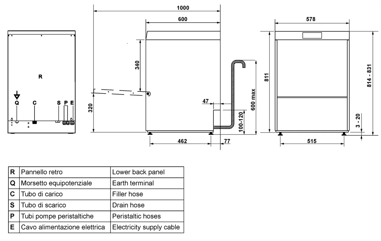Smeg Ecoline Undercounter Dishwasher with integral softener, 3 Wash Programs 500x500 SPD505SUK