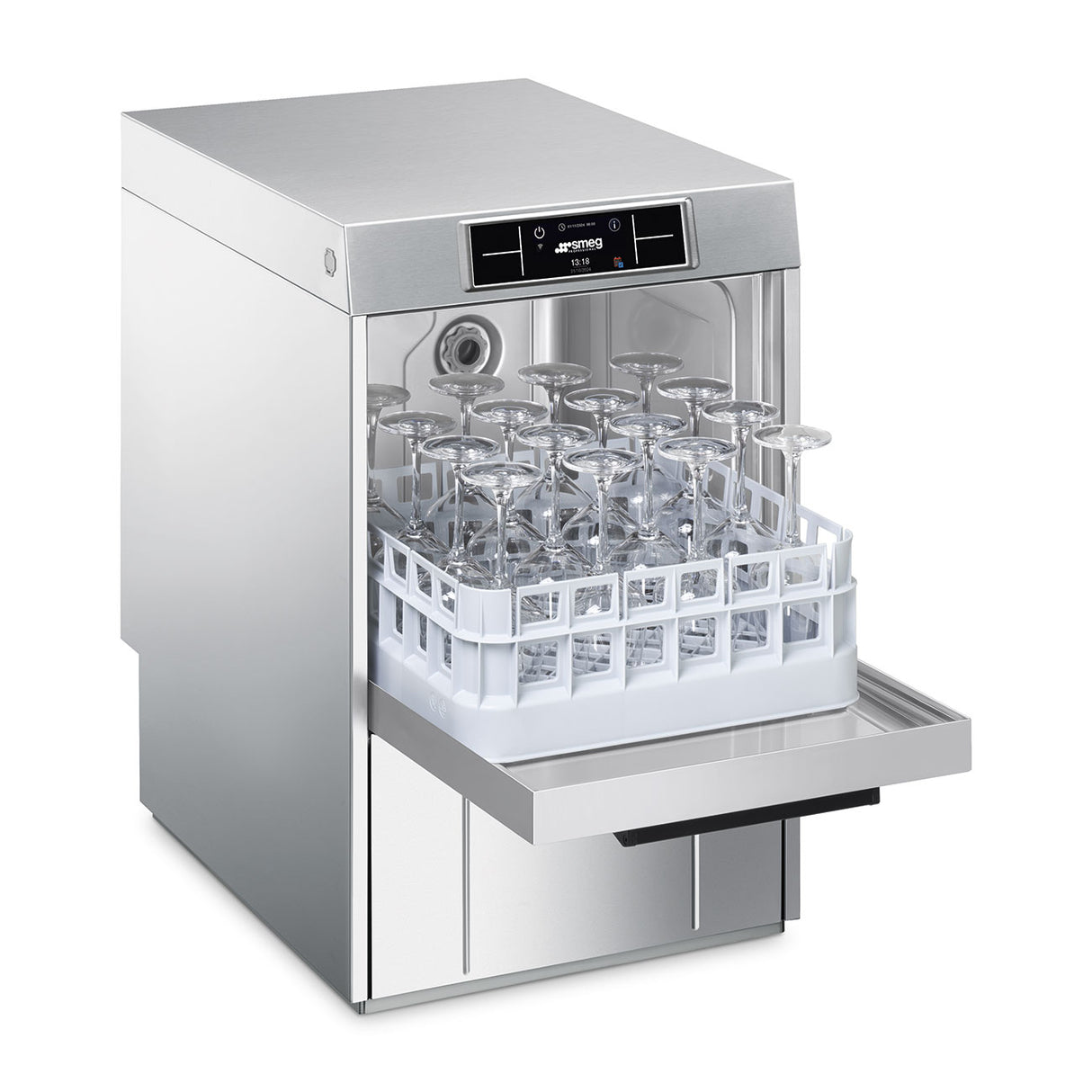 Smeg Professional Pura SPG425S 400mm basket Glasswasher with Softener, 10 customizable programs/ 400x400 6.6kW 15A 3ph
