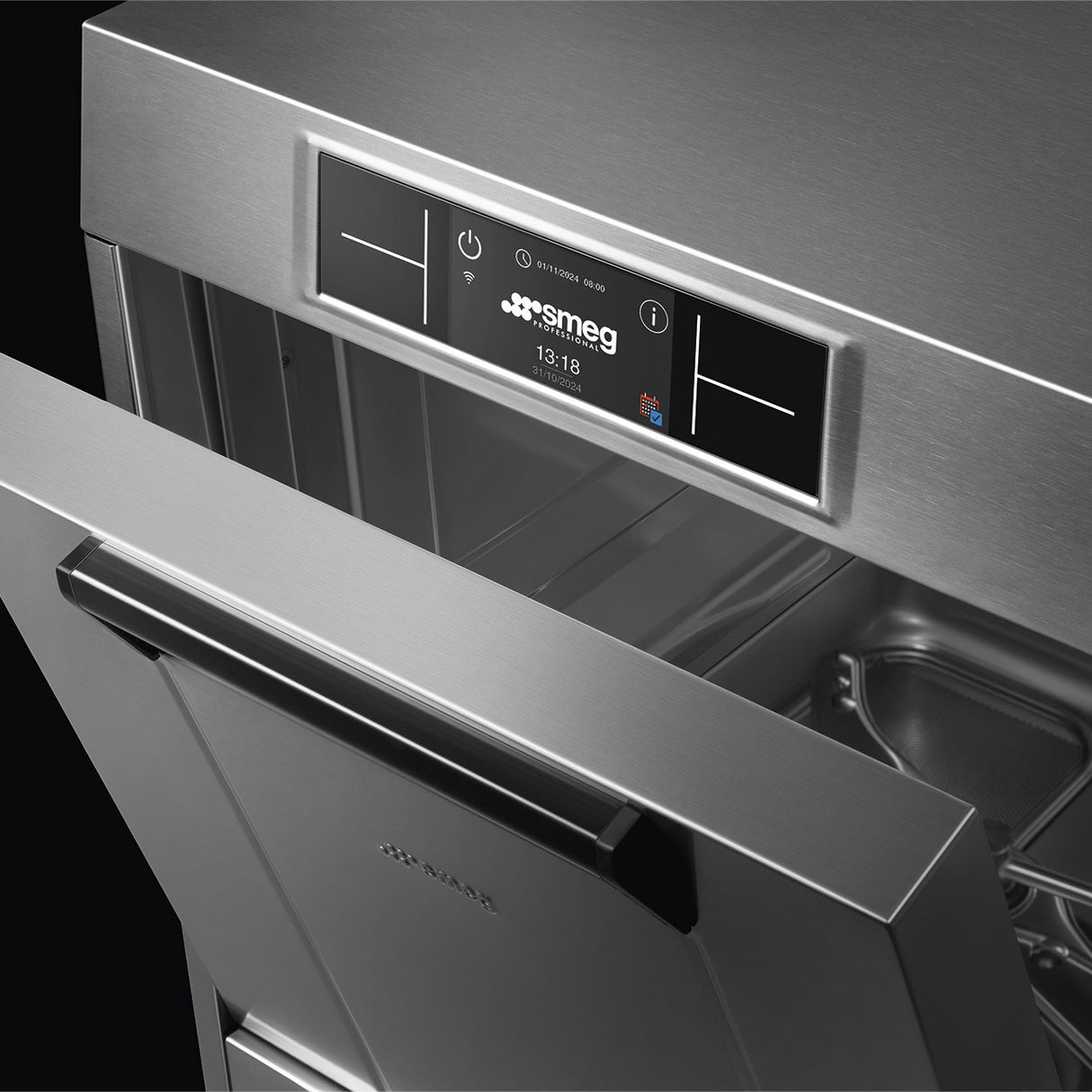 Smeg Professional Pura SPG425S 400mm basket Glasswasher with Softener, 10 customizable programs/ 400x400 6.6kW 15A 3ph