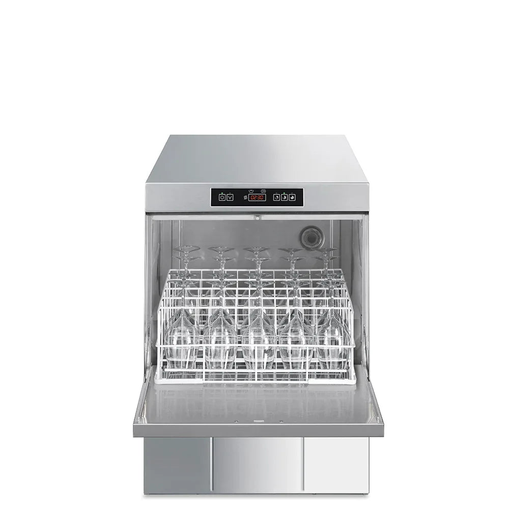 Smeg Ecoline Undercounter Glasswasher with integral softener, 3 Wash Programs 500x500 SPG505SUK