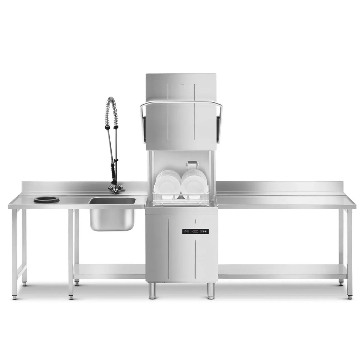 Smeg Ecoline range Hood Type Dishwasher with integral softener 500x500 SPH505SL - JD Catering Equipment Solutions Ltd