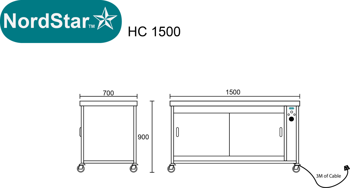 Nordstar HC1500 Hot Cupboard – 1500mm