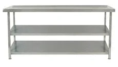 Parry Fully Welded Stainless Steel Tables SS TABLE 1800X700X900 TWO UNDERSHELVES WALL - JD Catering Equipment Solutions Ltd