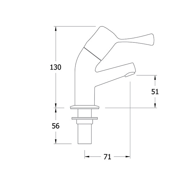 AquaTechnix 1/2-inch Basin Taps with 3-inch Lever (pair) H: 130mm TX-500BL