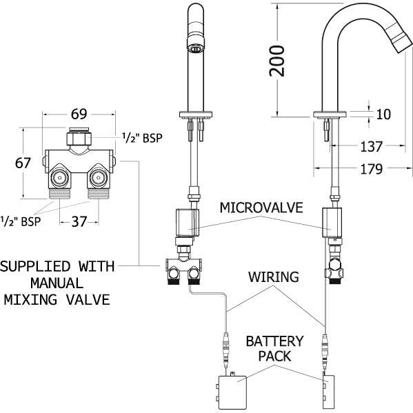 Mechline AquaTechnix TX-i-200-MMX Sensor Tap + manual mixer