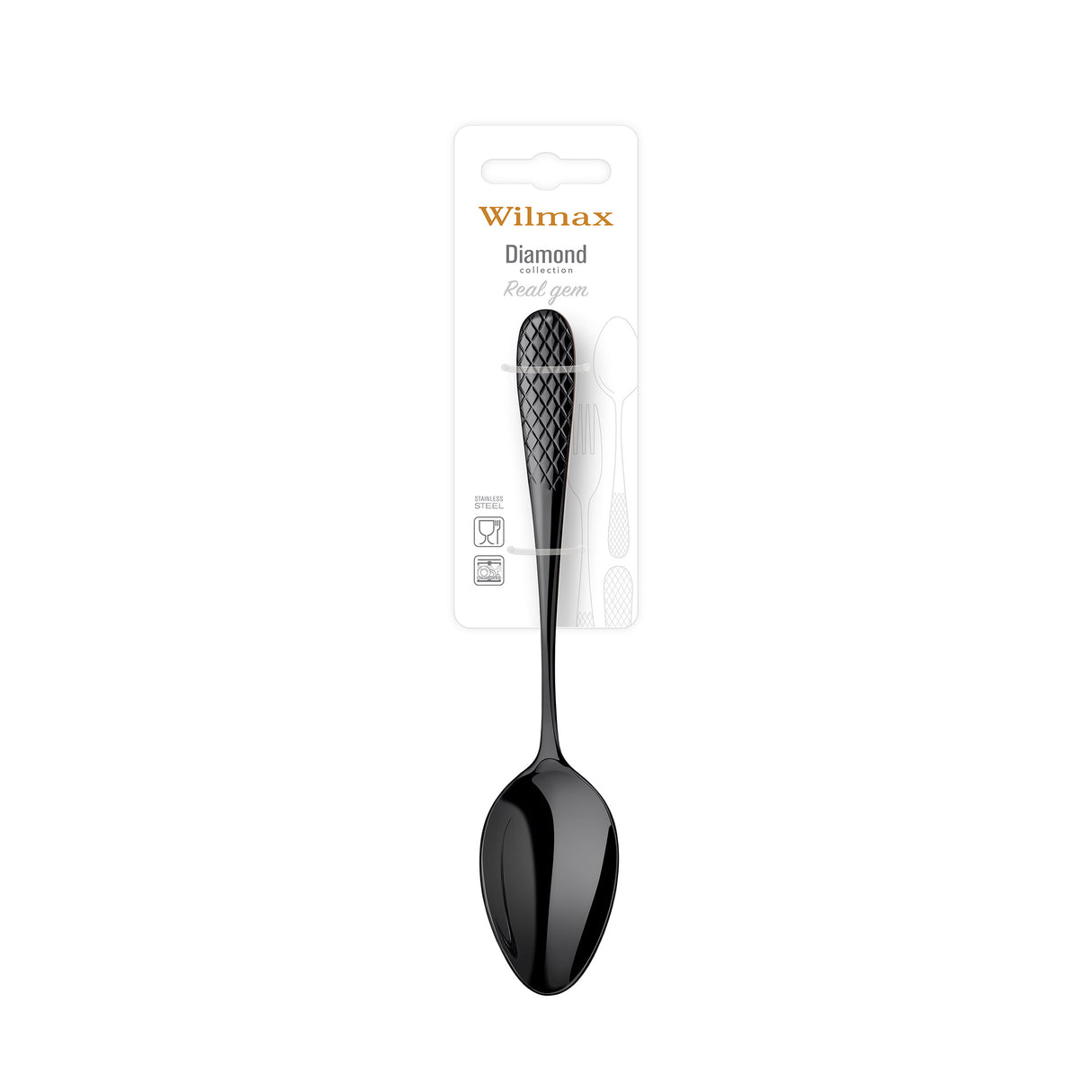 Wilmax Black Dinner/Table Spoon 2 pcs on Blister Pack 21cm – Pack of 2 by Wilmax – image 2