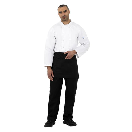 SA844 Whites Waist Apron Polycotton Black - 750x373mm - B131 (Pack 5)