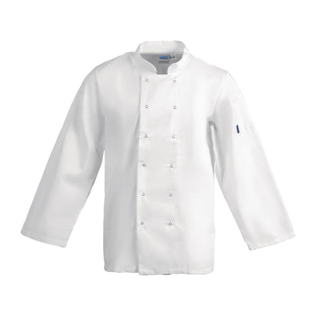 SA846 Whites Vegas Chefs Jacket Long Sleeve White Polycotton - Size M - A134-M (Pack 5)
