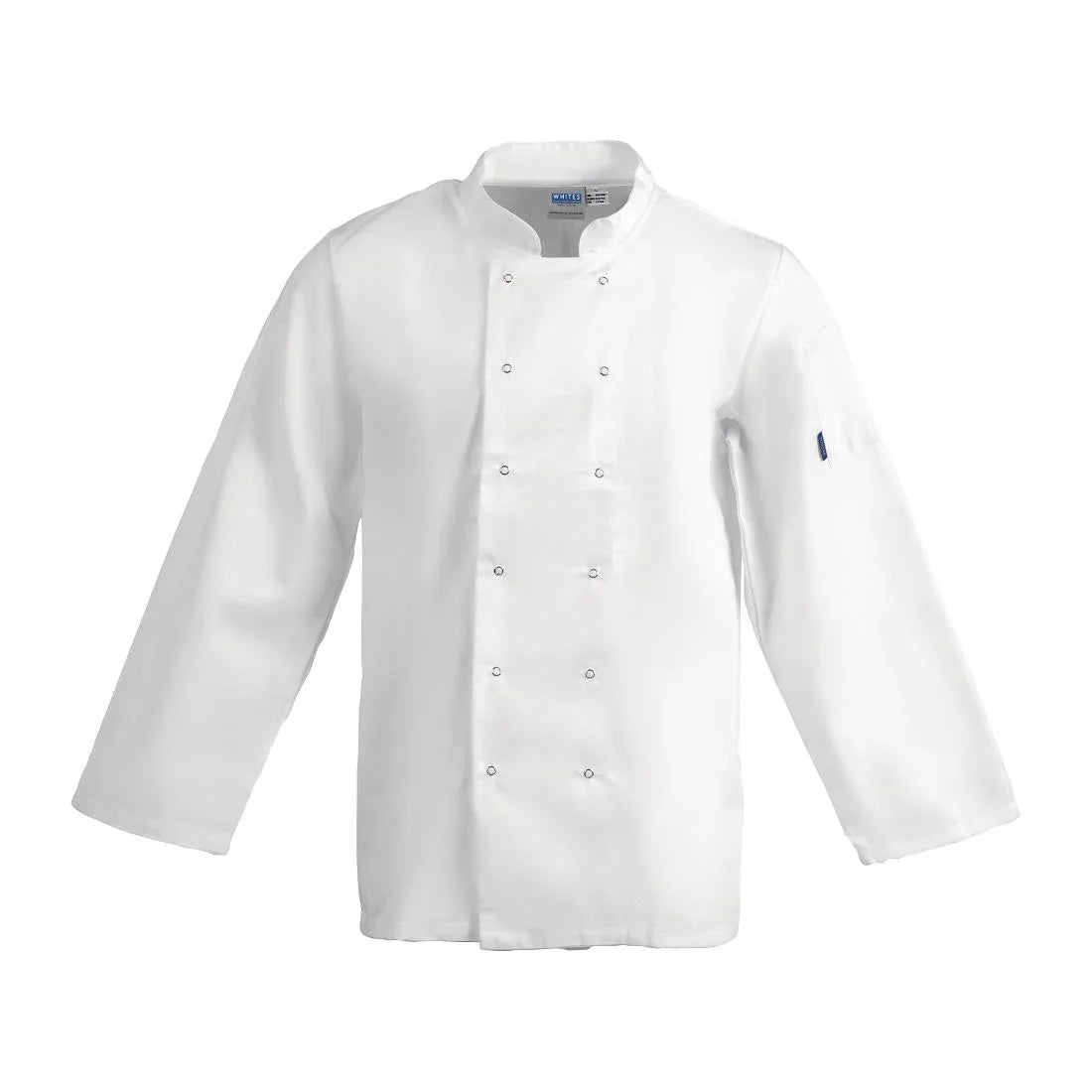 SA846 Whites Vegas Chefs Jacket Long Sleeve White Polycotton - Size M - A134-M (Pack 5)
