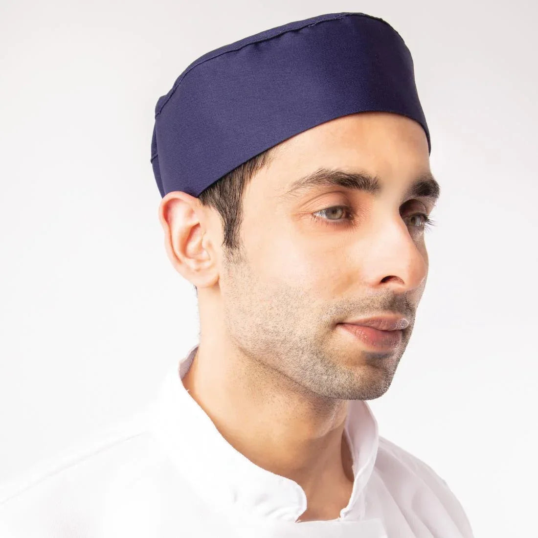A204 Whites Chefs Skull Cap Blue - JD Catering Equipment Solutions Ltd