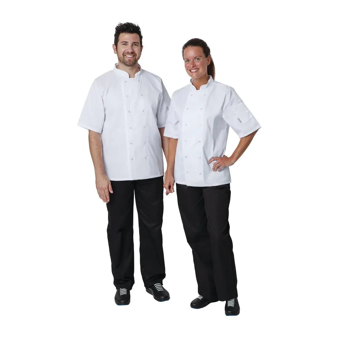 A211 Whites Vegas Unisex Chefs Jacket – Short Sleeve – White (XS–5XL) - JD Catering Equipment Solutions Ltd