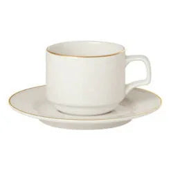 Pack Size 6 - Porland Academy Academy Event Gold Band Stacking Cup 200ml - A322107GB