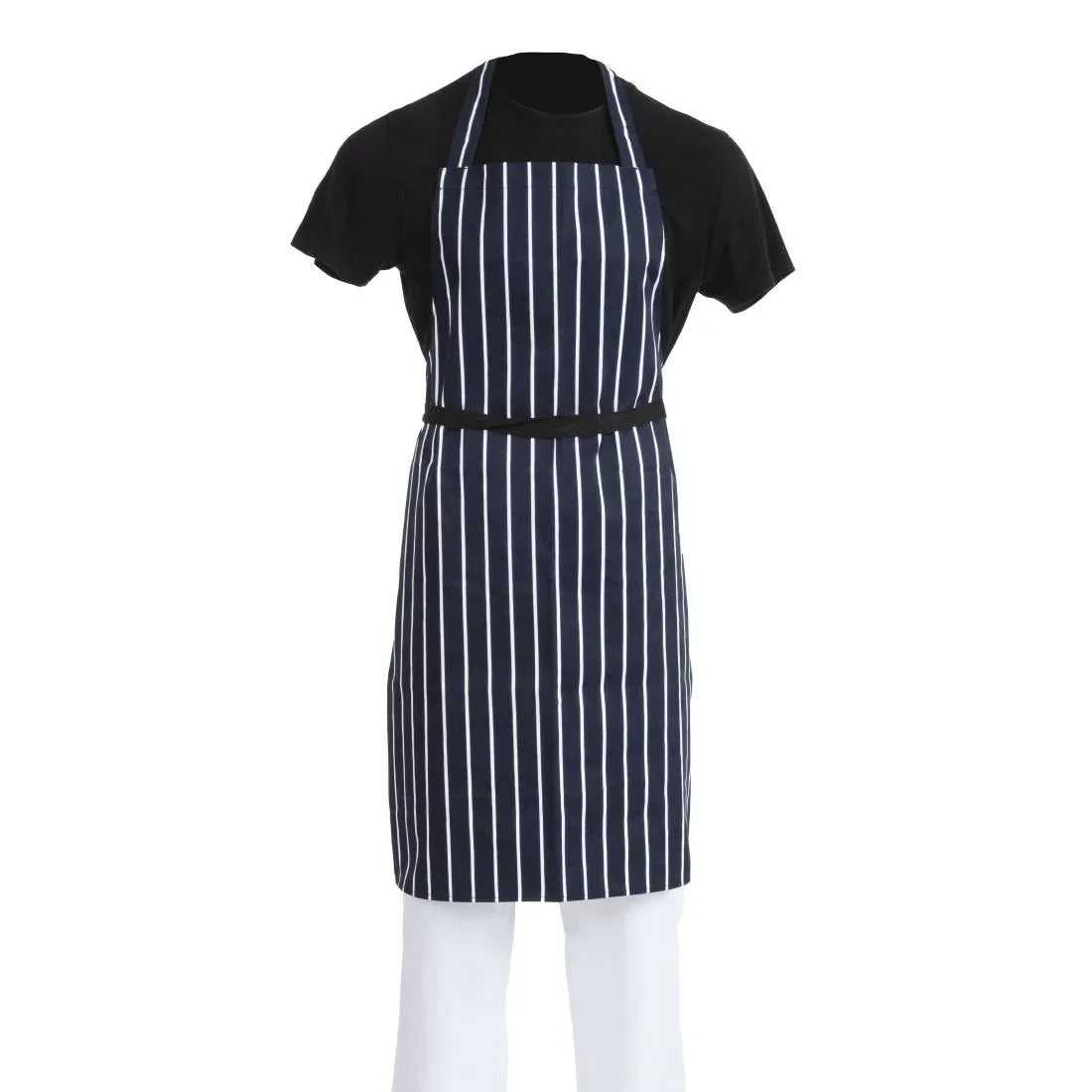 A530 Whites Butchers Apron Stripe Blue - JD Catering Equipment Solutions Ltd