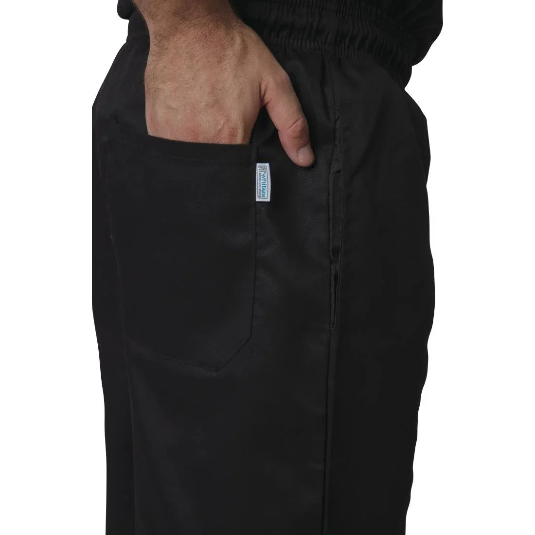 A582 Whites Vegas Chef Trousers Polycotton Black - JD Catering Equipment Solutions Ltd