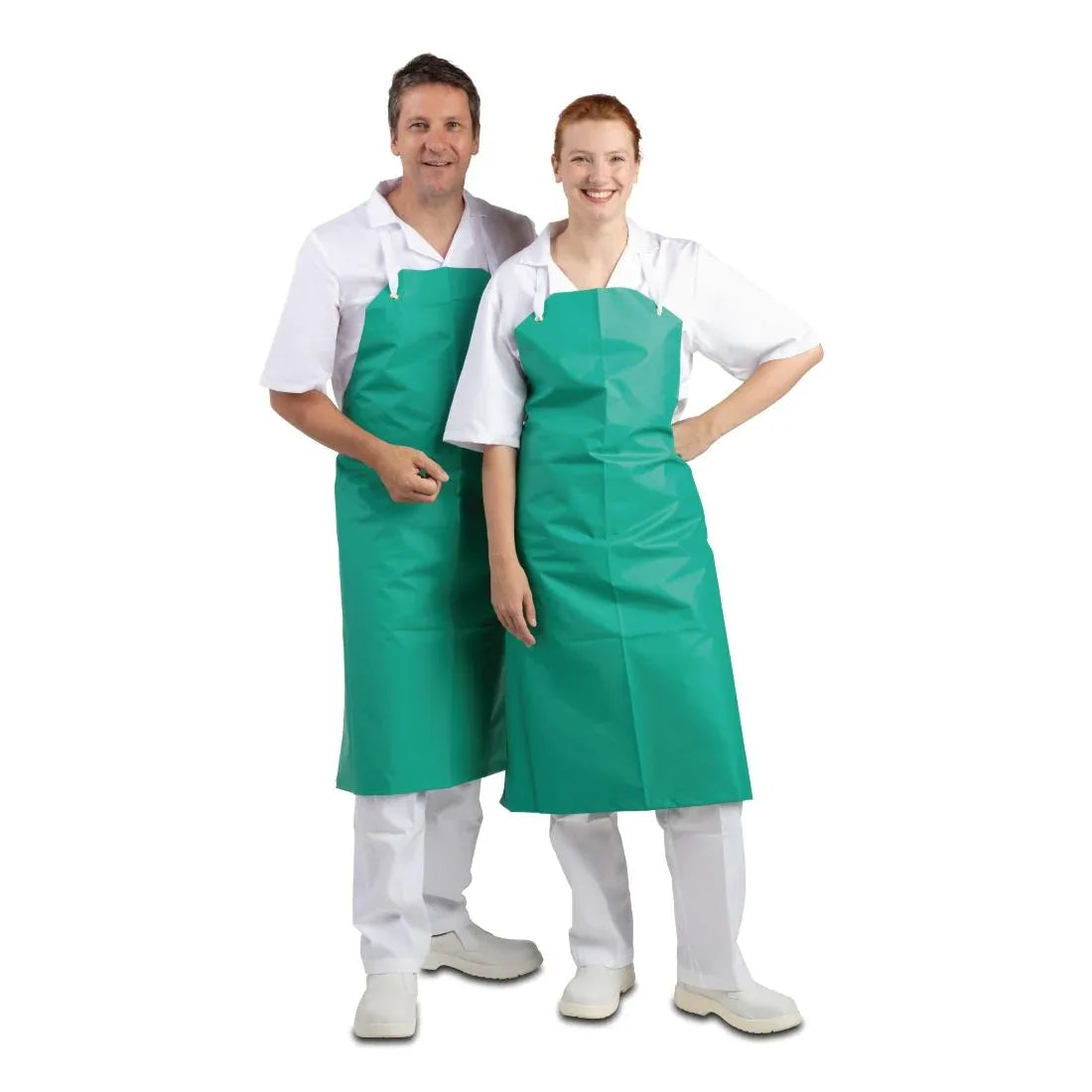 A590 Whites Heavy Duty Waterproof Apron Green - JD Catering Equipment Solutions Ltd