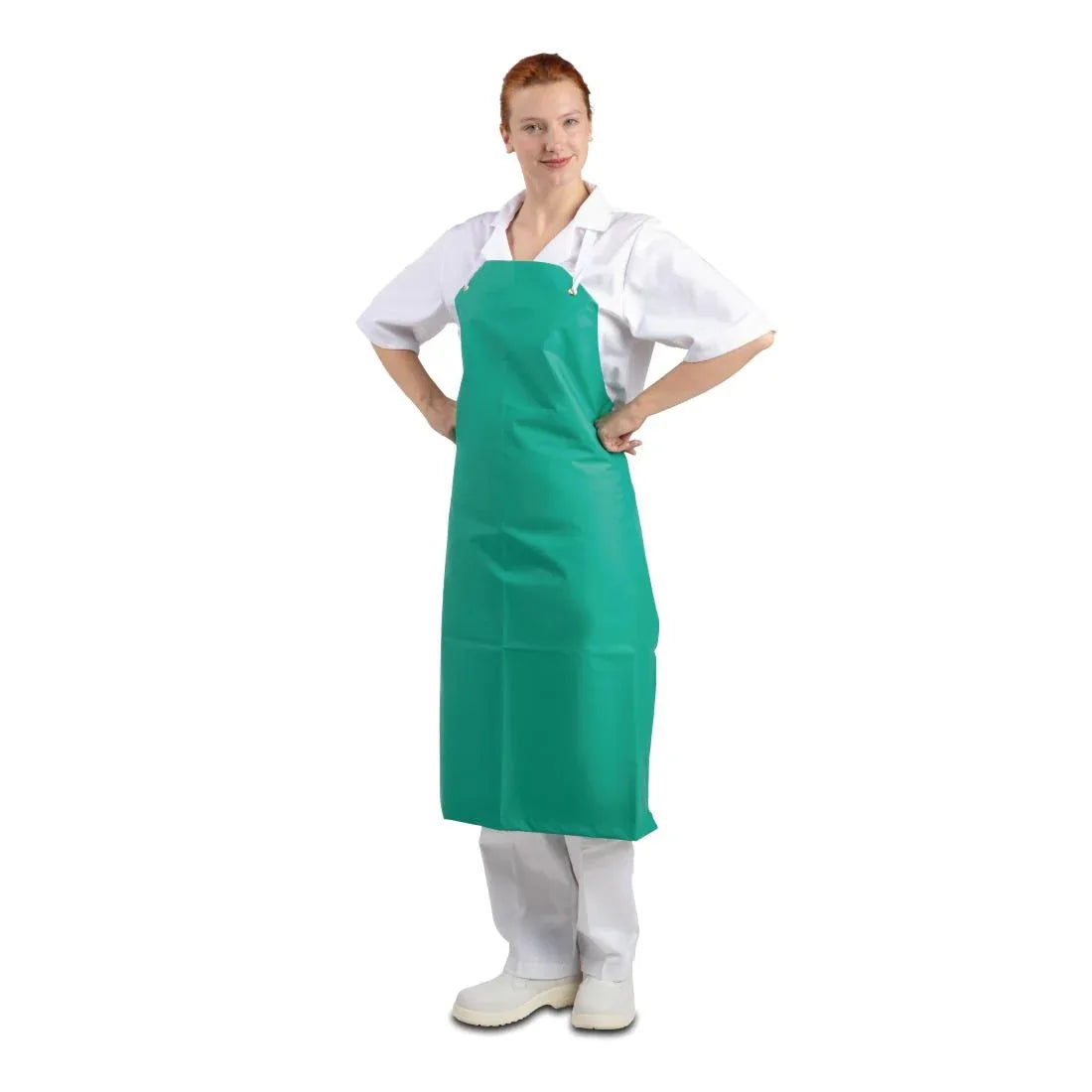 A590 Whites Heavy Duty Waterproof Apron Green - JD Catering Equipment Solutions Ltd