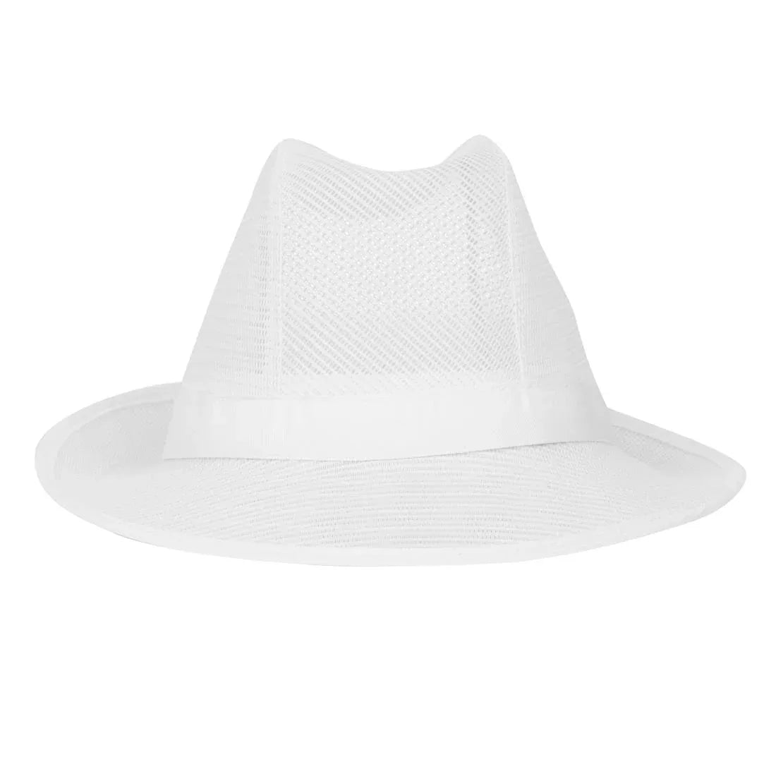 A653-L Trilby Hat with Net Snood White - JD Catering Equipment Solutions Ltd
