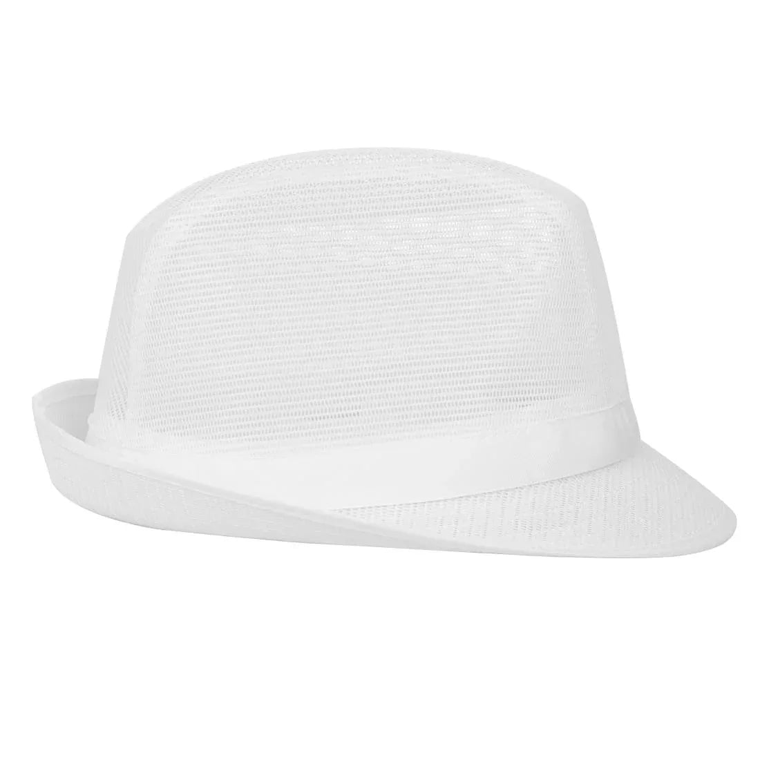 A653-L Trilby Hat with Net Snood White - JD Catering Equipment Solutions Ltd