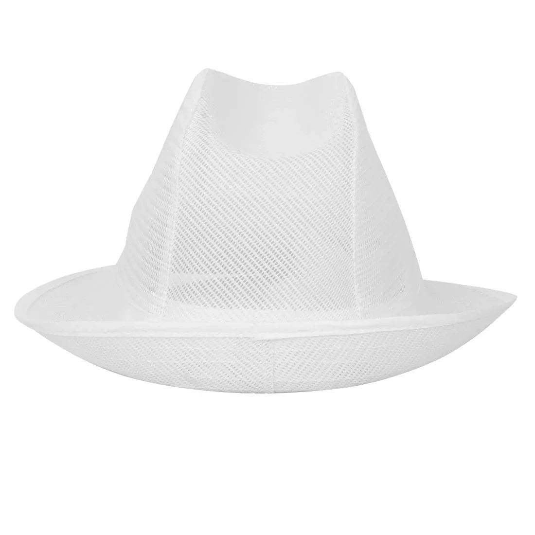 A653-L Trilby Hat with Net Snood White - JD Catering Equipment Solutions Ltd