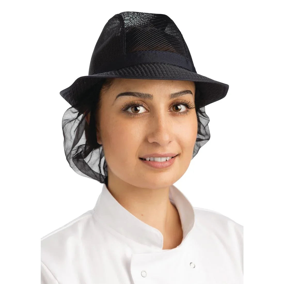 A654 Trilby Hat with Snood Navy Blue - JD Catering Equipment Solutions Ltd