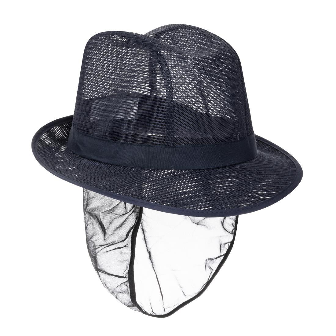 A654 Trilby Hat with Snood Navy Blue - JD Catering Equipment Solutions Ltd