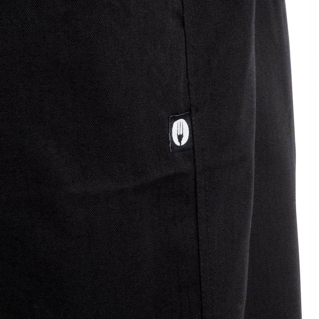 A674-XS Chef Works Unisex Professional Series Chefs Trousers Black Herringbone XS - JD Catering Equipment Solutions Ltd