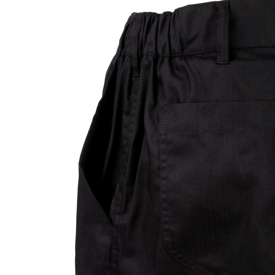 A674-M Chef Works Unisex Professional Series Chefs Trousers Black Herringbone M - JD Catering Equipment Solutions Ltd