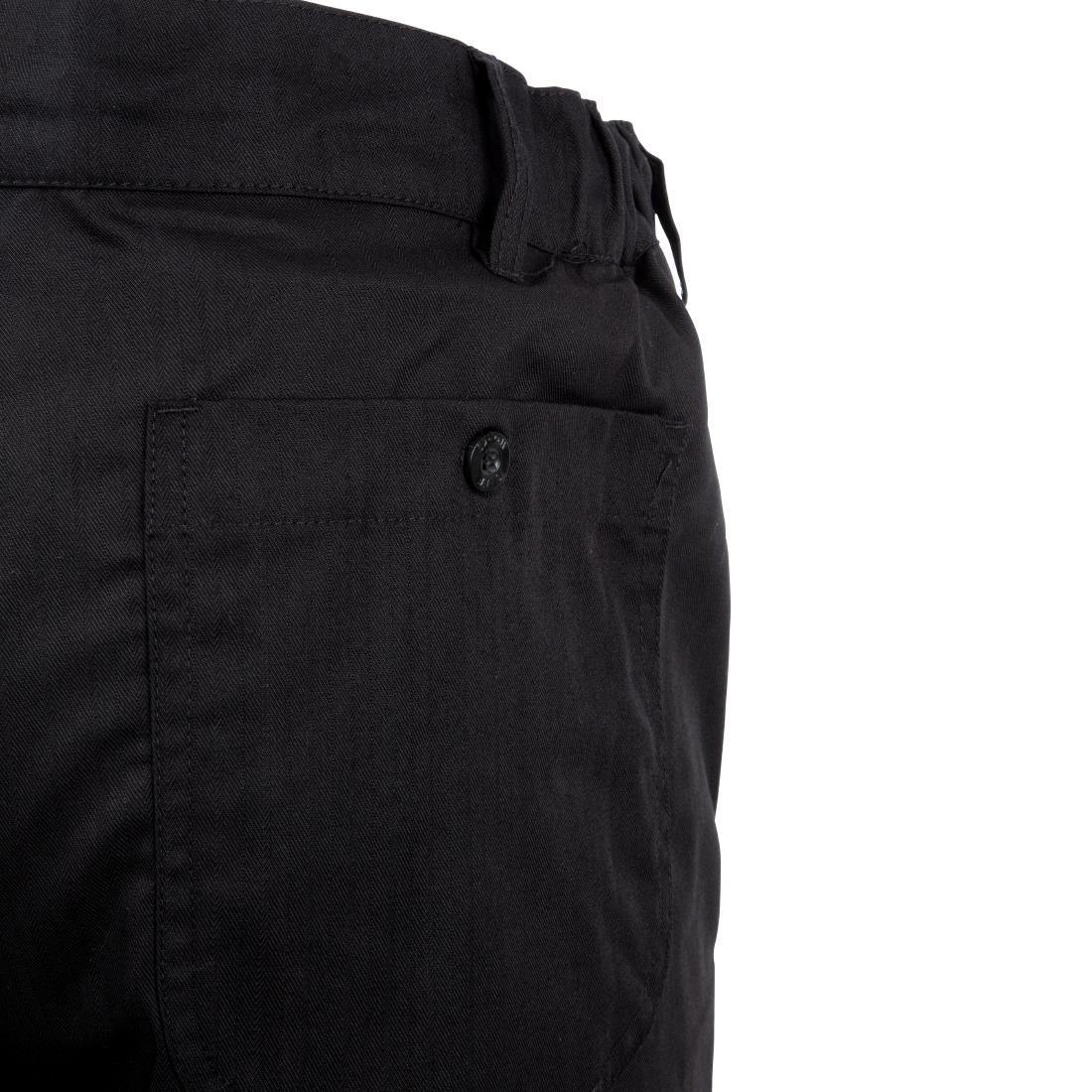 A674-S Chef Works Unisex Professional Series Chefs Trousers Black Herringbone S - JD Catering Equipment Solutions Ltd